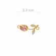 Dije Tulipan Pulsera piedra Rosada Dorado Rodinado