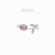 Dije Tulipan Pulsera piedra Rosada Plateado Rodinado