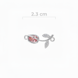 Dije Tulipan Pulsera piedra Rosada Plateado Rodinado