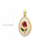 Dije Vintage Tulipán Rosado Rodinado