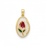 Dije Vintage Tulipán Rosado Rodinado