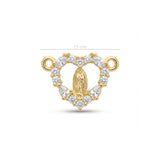 Dije Virgen Corazón Guadalupe cristal Dorado Rodinado