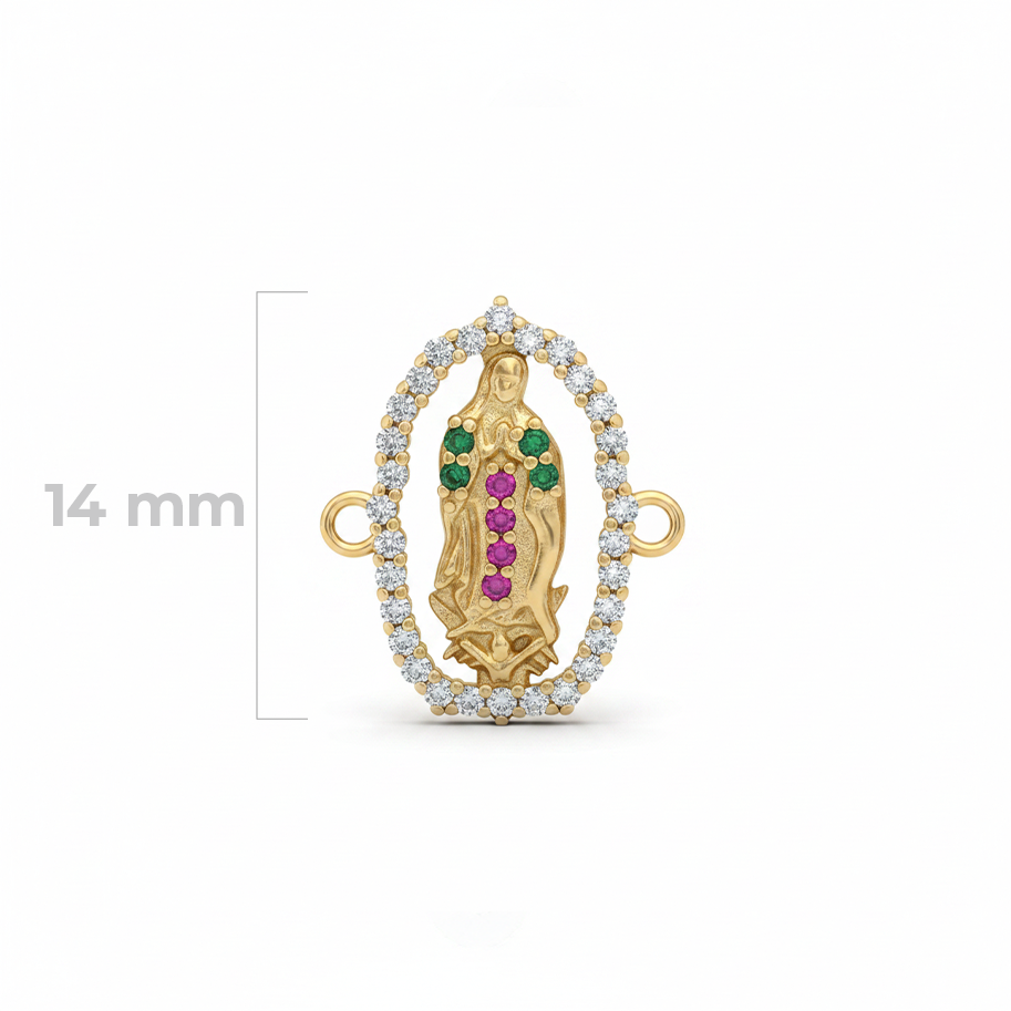 Dije Virgen Guadalupe Circones Oro Laminado
