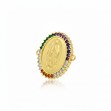 Dije Virgen Guadalupe Colores Pulsera Dorado Rodinado