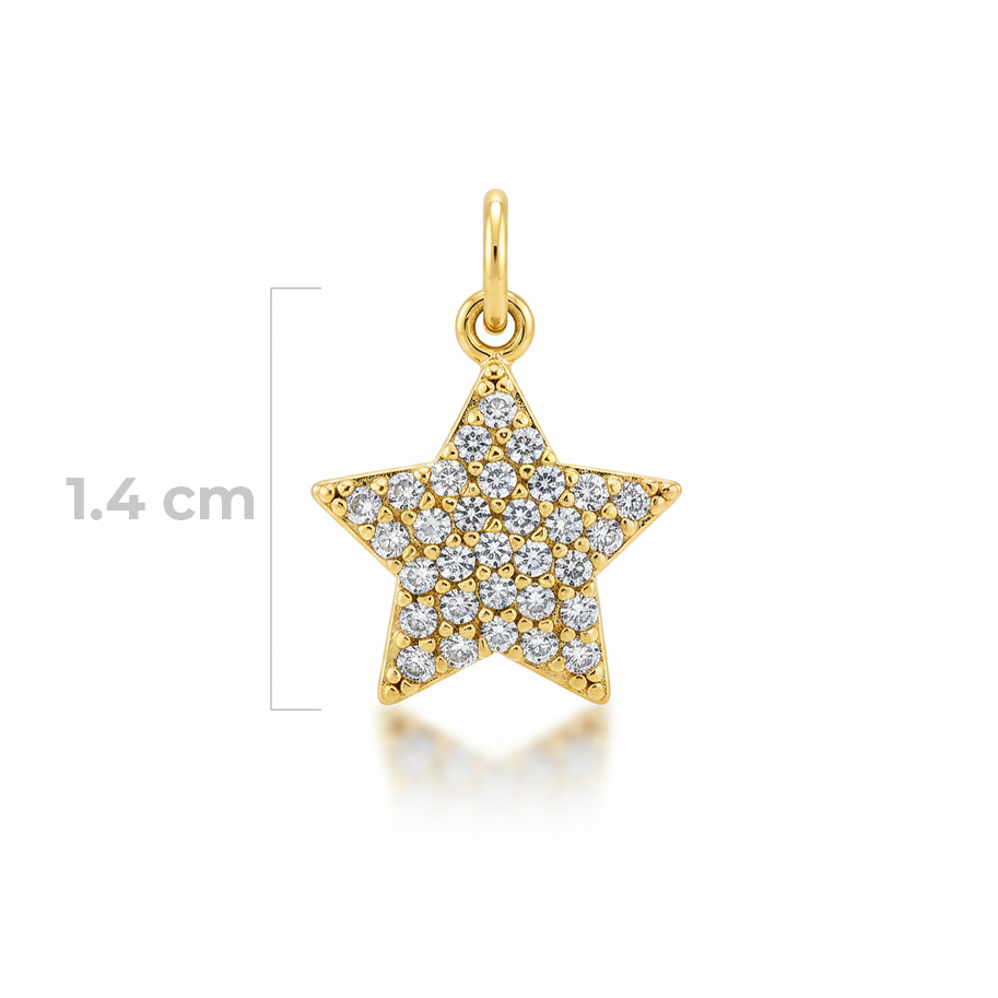 Dije estrella dorada collar rodinado