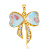 Dije lazo corazones dorado rodinado