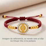 Dije san Benito Cristal pulsera Dorado Rodinado