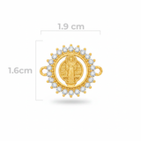 Dije san Benito Cristal pulsera Dorado Rodinado