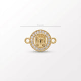 Dije san Benito circulo pulsera pequeño Dorado Rodinado