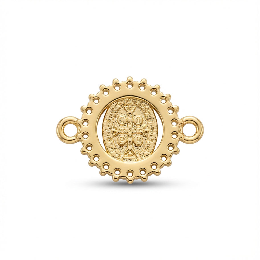 Dije san Benito pulsera pequeña Dorado Rodinado