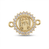 Dije san Benito pulsera pequeña Dorado Rodinado