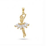 Dije Bailarina Piedra Blanca Dorado Rodinado