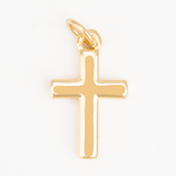 Dije Cruz Lisa Pequeña Dorado Rodinado