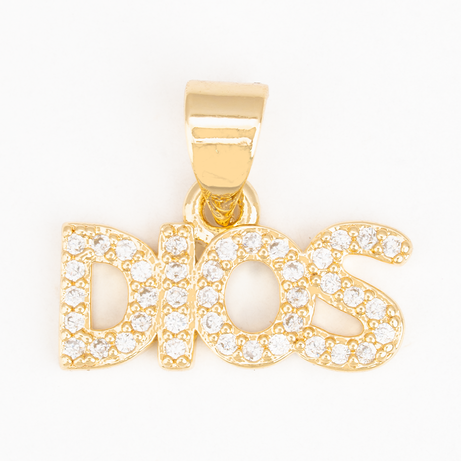 Dije Dios Collar Dorado Rodinado