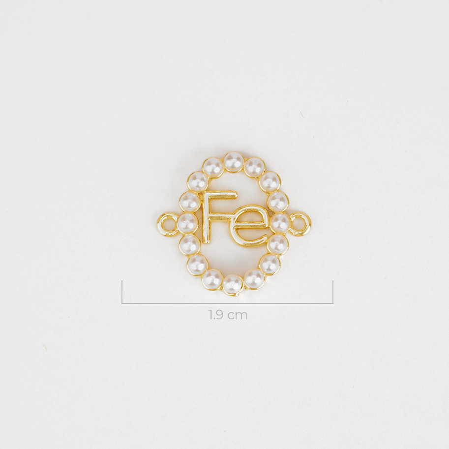 Dije Fé Perlas Pulsera Dorado Rodinado