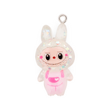 Dije Labubu Blanco Boreal Con Glitter Acrílico