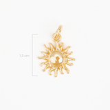 Dije Sol Liso Pequeño Dorado Rodinado