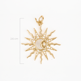 Dije Sol y Luna Dorado Rodinado