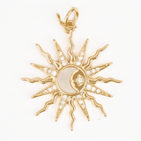 Dije Sol y Luna Dorado Rodinado