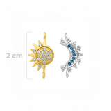 Dijes Para Pareja x 2 Piezas Sol y Luna Para Compartir Dorado Rodinado