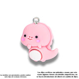 Dije Acrílico Dino Baby Rosa