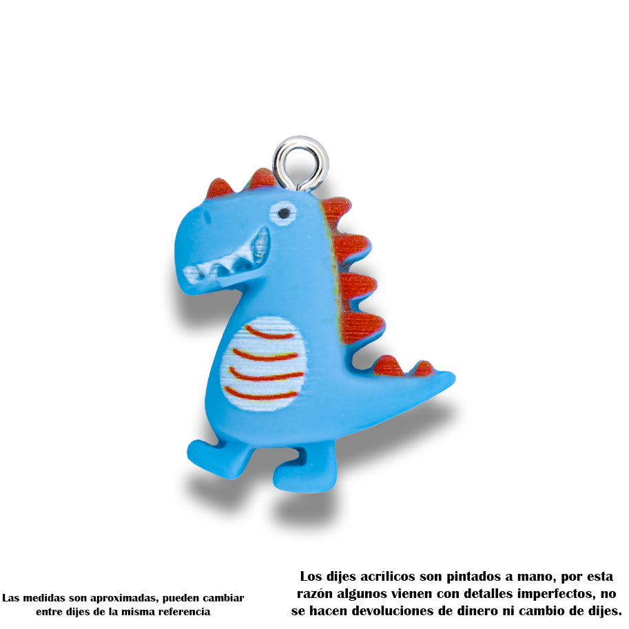 Dije Acrílico Dinosaurio Azul