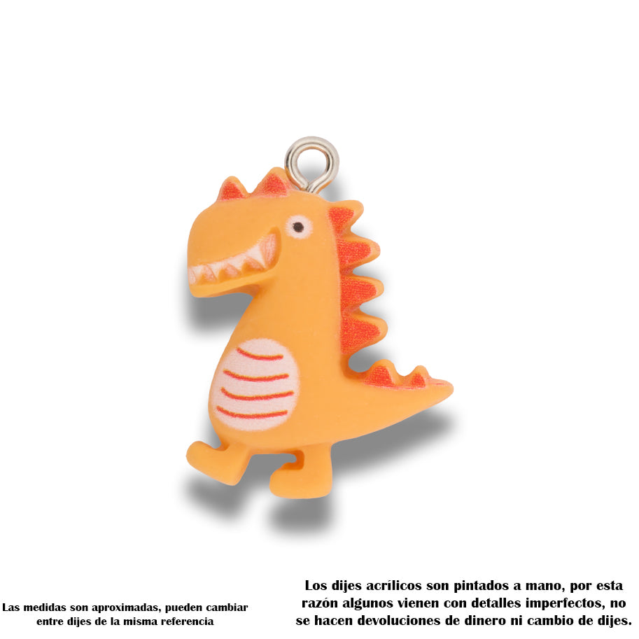 Dije Acrílico Dinosaurio Amarillo