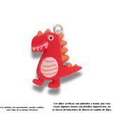 Dije Acrílico Dinosaurio Rojo