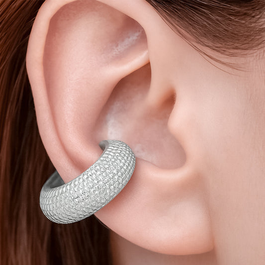 Ear Cuff Chunky 02 Plateado Rodinado /2..5 Cm