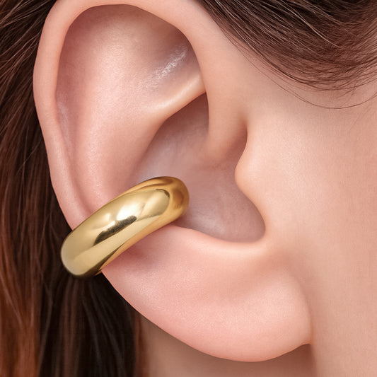 Ear Cuff Chunky 03 Dorado Rodinado / 2.5cm