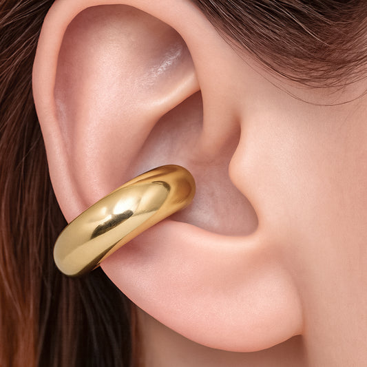 Ear Cuff Chunky 05 Dorado Rodinado / 3cm