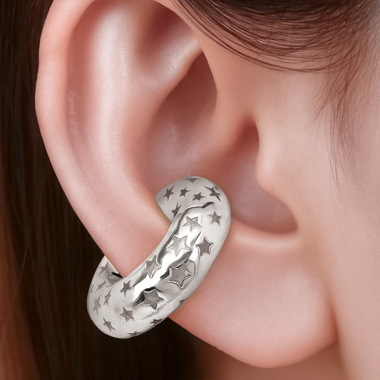 Ear Cuff Chunky 10 / 3 Cms Plateado Rodinado