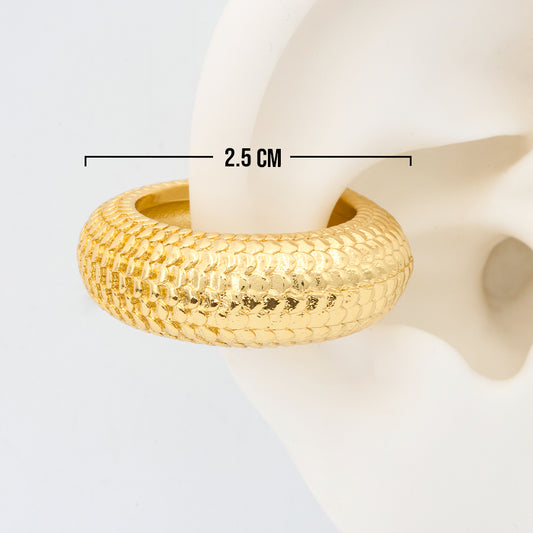 Ear Cuff Chunky 01 Dorado Rodinado / 2.5cm