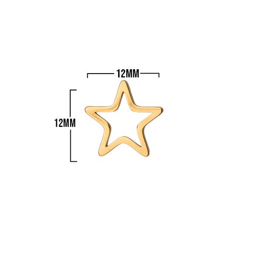 Estrella Silueta 12mm De Acero Dorado