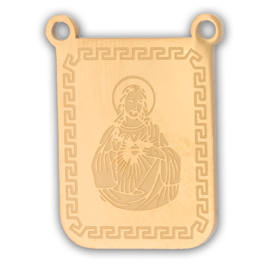 Escapulario Sagrado Corazón Dorado Acero