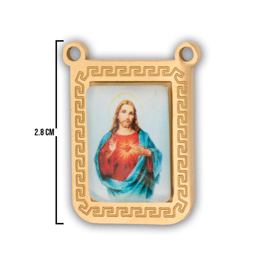 Escapulario Sagrado Corazón Dorado Acero