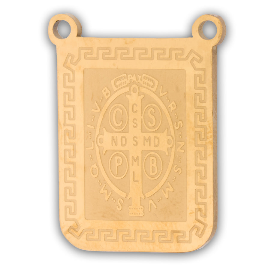 Escapulario San Benito Dorado Acero