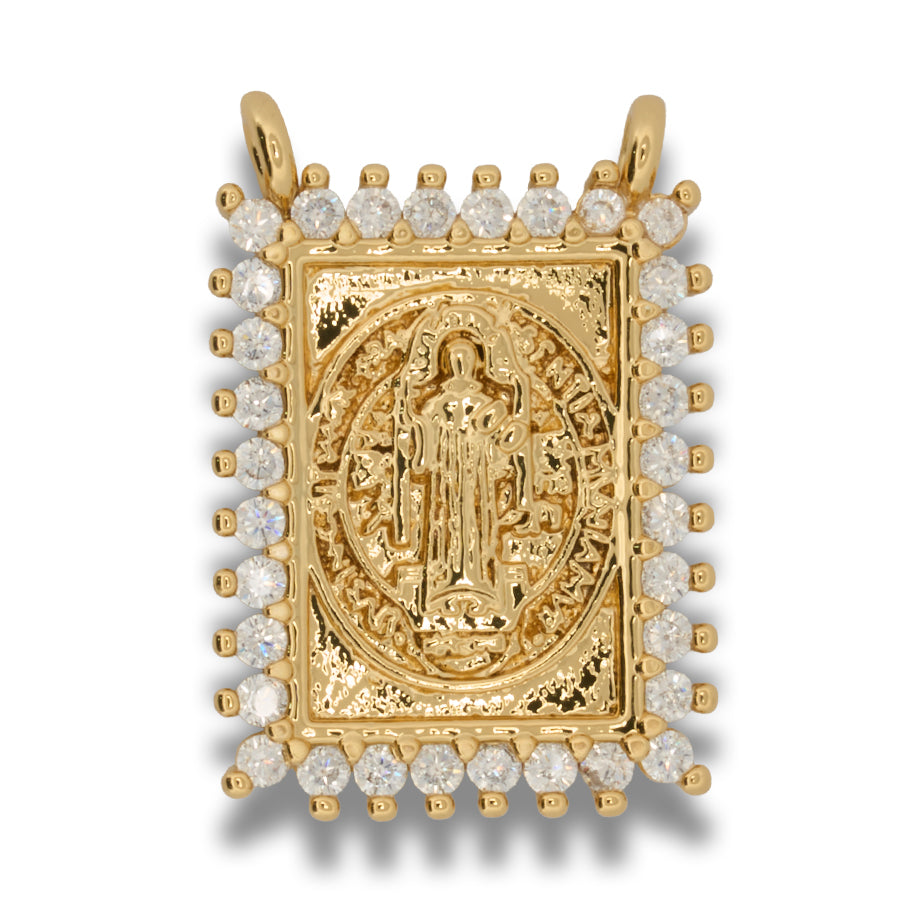 Dije Escapulario San benito Dorado Rodinado