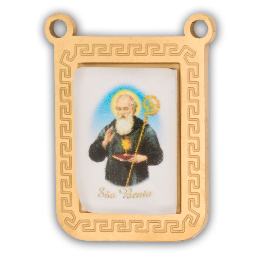 Escapulario San Benito Dorado Acero
