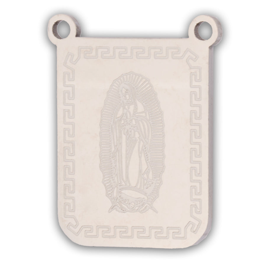 Escapulario Virgen Guadalupe Plateado Acero