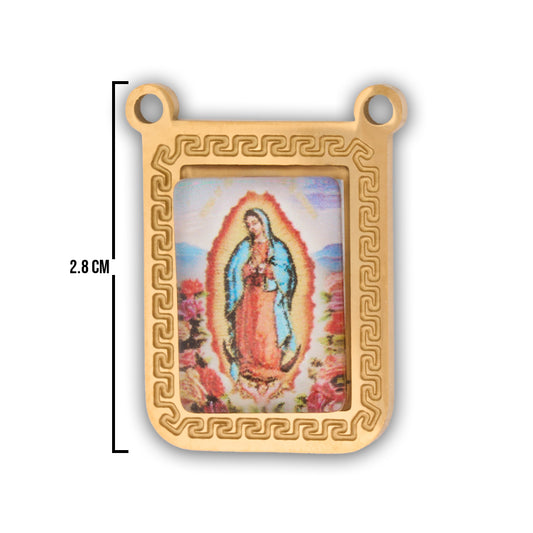 Escapulario Virgen Guadalupe Dorado Acero