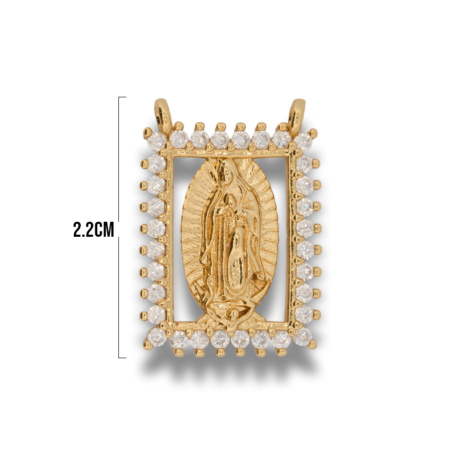 Dije Escapulario Virgen Guadalupe Dorado rodinado