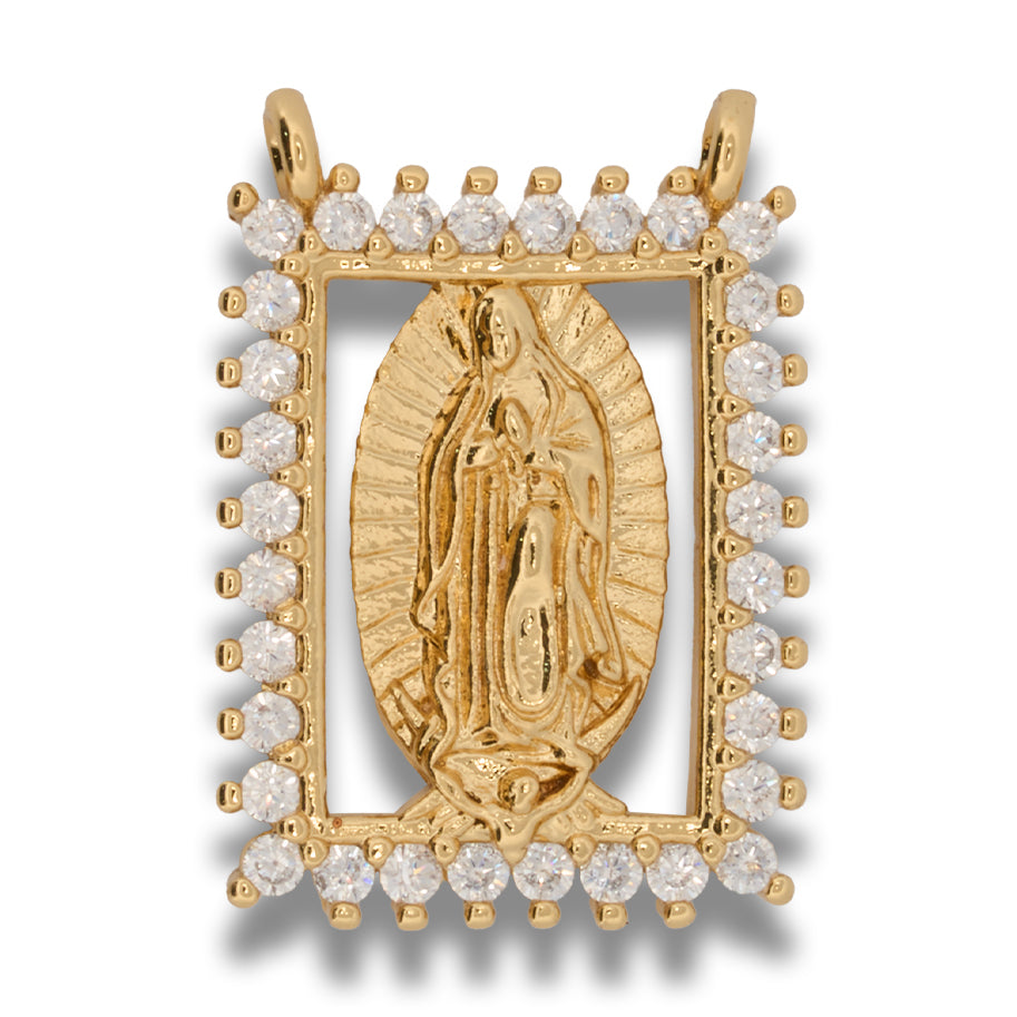 Dije Escapulario Virgen Guadalupe Dorado rodinado