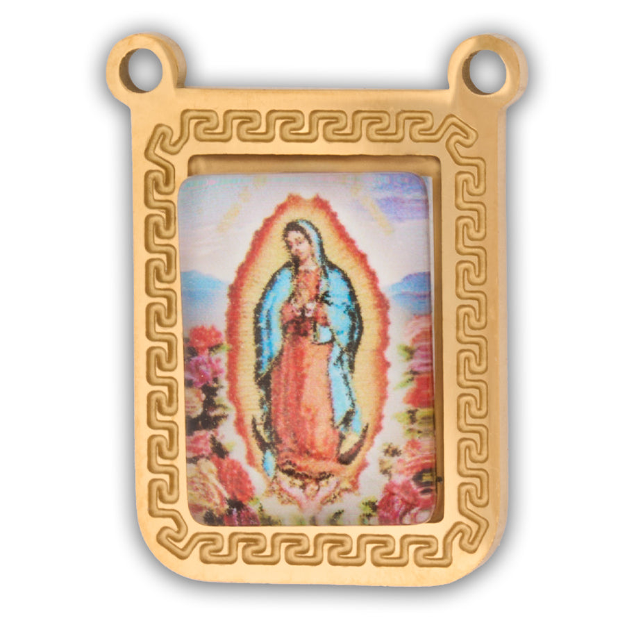 Escapulario Virgen Guadalupe Dorado Acero