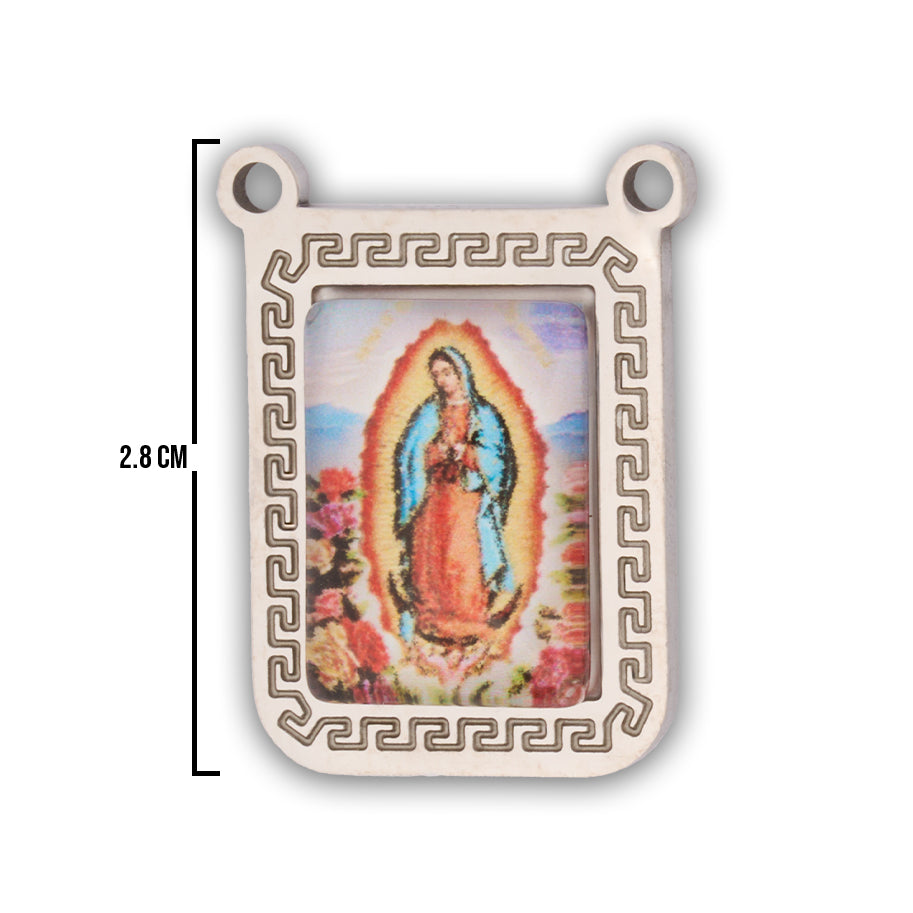 Escapulario Virgen Guadalupe Plateado Acero