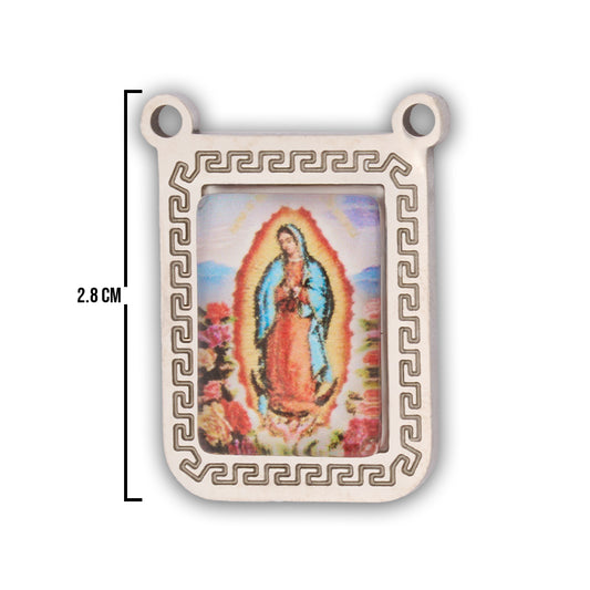 Escapulario Virgen Guadalupe Plateado Acero