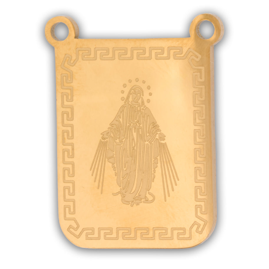 Escapulario Virgen Milagrosa Dorado Acero