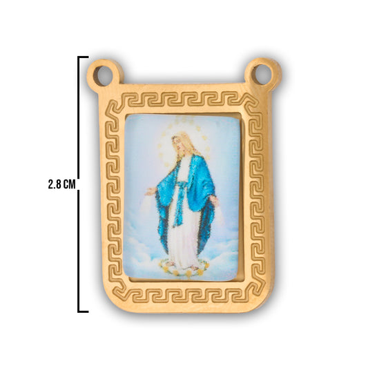 Escapulario Virgen Milagrosa Dorado Acero