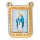 Escapulario Virgen Milagrosa Dorado Acero
