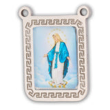 Escapulario Virgen Milagrosa Plateado Acero